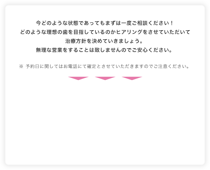 今どのような状態であってもまずは一度ご相談ください！